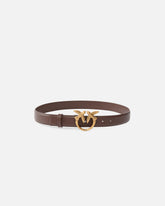 Love Birds leather belt 3cm - Brown | Pinko
