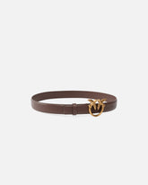 Love Birds leather belt 3cm - Brown | Pinko
