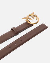 Love Birds leather belt 3cm - Brown | Pinko