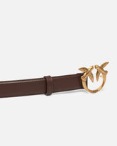 Love Birds leather belt 3cm - Brown | Pinko