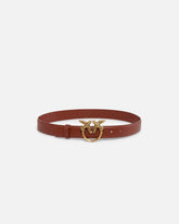 Love Birds leather belt 3cm - Light Brown | Pinko