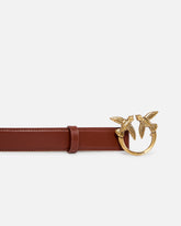 Love Birds leather belt 3cm - Light Brown | Pinko