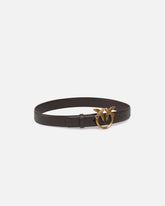 Love Birds leather belt 3cm - Brown | Pinko