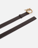 Love Birds leather belt 3cm - Brown | Pinko