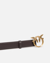 Love Birds leather belt 3cm - Brown | Pinko