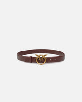 Love Birds leather belt 3cm - Burgundy | Pinko