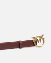 Love Birds leather belt 3cm - Burgundy | Pinko