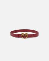 3 cm leather belt with Love Birds buckle - Red | Pinko