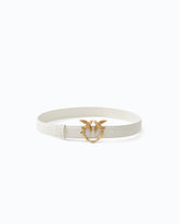 Love Birds leather belt 3cm - White | Pinko