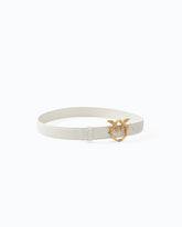 Love Birds leather belt 3cm - White | Pinko