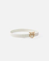 Gürtel Love Birds aus Leder 3cm - Weiß | Pinko