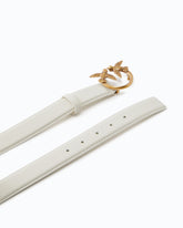 Love Birds leather belt 3cm - White | Pinko