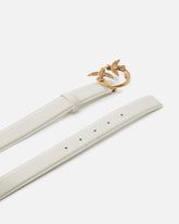 Love Birds leather belt 3cm - White | Pinko