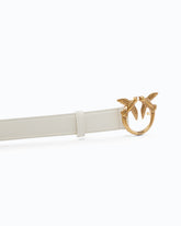Love Birds leather belt 3cm - White | Pinko