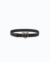 Love Birds leather belt 3cm - Black | Pinko