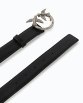 Love Birds leather belt 3cm - Black | Pinko