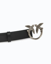 Love Birds leather belt 3cm - Black | Pinko