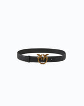 Love Birds leather belt 3cm - Black | Pinko