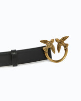 Love Birds leather belt 3cm - Black | Pinko