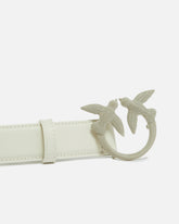 Belt with colored buckle 3cm - White | Pinko