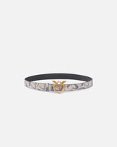 Gürtel mit Pythonprint und Schnalle Love Birds 3 cm - | Pinko