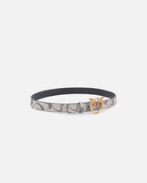 Gürtel mit Pythonprint und Schnalle Love Birds 3 cm - | Pinko