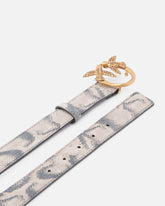 Gürtel mit Pythonprint und Schnalle Love Birds 3 cm - | Pinko