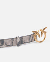 Gürtel mit Pythonprint und Schnalle Love Birds 3 cm - | Pinko