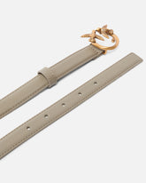 Love Birds thin leather belt 2cm - Beige | Pinko