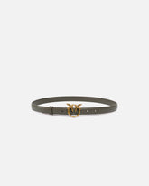 Love Birds thin leather belt 2cm - Grey | Pinko