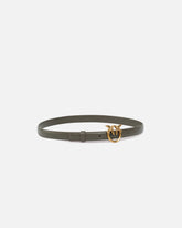 Love Birds thin leather belt 2cm - Grey | Pinko