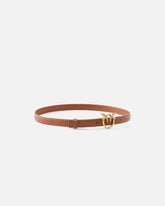 Love Birds thin leather belt 2cm - Light Brown | Pinko