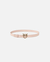 Love Birds thin leather belt 2cm - Pink | Pinko