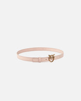 Love Birds thin leather belt 2cm - Pink | Pinko
