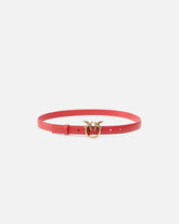Schmaler Gürtel Love Birds aus Leder 2cm - Rot | Pinko