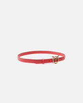 Schmaler Gürtel Love Birds aus Leder 2cm - Rot | Pinko