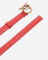 Schmaler Gürtel Love Birds aus Leder 2cm - Rot | Pinko