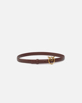 Love Birds thin leather belt 2cm - Burgundy | Pinko