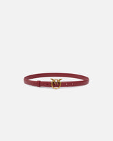 Love Birds thin leather belt 2cm - Red | Pinko