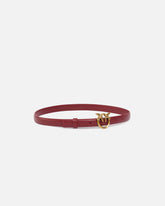 Love Birds thin leather belt 2cm - Red | Pinko
