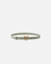 Love Birds thin leather belt 2cm - Green | Pinko