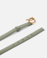 Love Birds thin leather belt 2cm - Green | Pinko