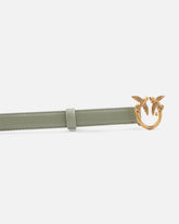 Love Birds thin leather belt 2cm - Green | Pinko