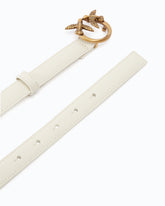 Love Birds thin leather belt 2cm - White | Pinko