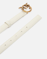 Love Birds thin leather belt 2cm - White | Pinko