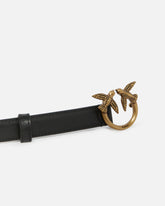 Love Birds thin leather belt 2cm - | Pinko