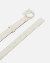 Thin colour-block Love Birds leather belt 2cm - | Pinko