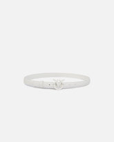 Thin colour-block Love Birds leather belt 2cm - White | Pinko