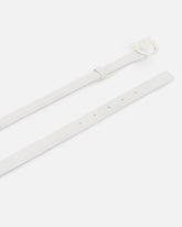 Thin colour-block Love Birds leather belt 2cm - White | Pinko