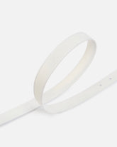 Thin colour-block Love Birds leather belt 2cm - White | Pinko